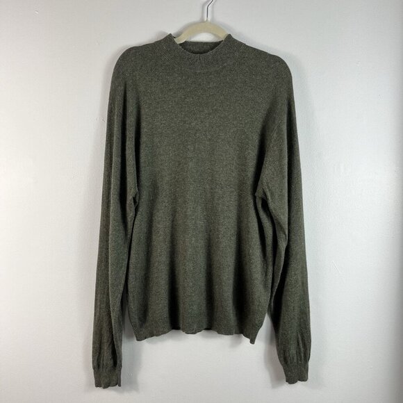 Geoffrey Beene Other - Geoffrey Beene Pullover Sweater Men’s L Green Mock Neck Silk Cashmere‎ Blend